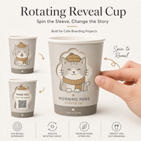 Gobelets en papier rotatifs imprimés sur mesure, gobelets à café