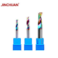 JINCHUAN Fraise à un seul denturement de 3,175 mm avec revêtement DLC pour aluminium, fraises en carbure, outil de coupe, fraises de défonceuse, outils CNC