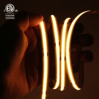 Bande lumineuse LED flexible UL DC24V 2700K 10W, lumière uniforme 8MM, CRI élevé, bandes LED COB 480LEDs, bandes LED diffuses pour intérieur