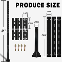 Support de signalisation de stationnement vertical réglable en acier, résistant à la rouille, facile à installer, monté sur base avec trous pré-perforés, JH-Mech