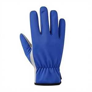 Guantes de Mecánico Amara de Cuero Sintético Duradero, Respaldo Azul de Spandex con Puño Elástico, Guantes de Trabajo Industriales de Alto Rendimiento - Product Image 3