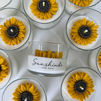 Bougie parfumée tournesol en cire de soja de qualité supérieure, décorative, cadeau de fêtes, faite à la main, aromathérapie florale pour la fête des enseignants, décoration intérieure