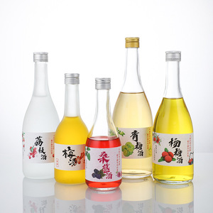 Bouteille en verre à col long pour saké, 250 ml-720 ml, avec logo personnalisé, transparente/givrée, bouchon à vis, pour vin de <span class=keywords><strong>prune</strong></span>/vin de fruits/boissons - Product Image 1
