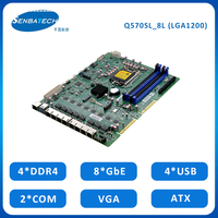 Carte mère Q570SL_8L 8 ports LAN WGI210AT LGA1200 DDR4 VGA PCIE X8 Gold Finger TPM SIM FPC 4 USB 2 COM Routeur Pare-feu