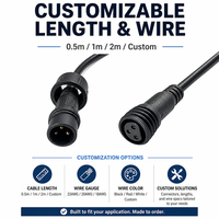Câble connecteur étanche M15 à 3 broches IP67, adaptateur électrique marin mâle-femelle 12V 5A, cordon d'alimentation en cuivre pour éclairage LED