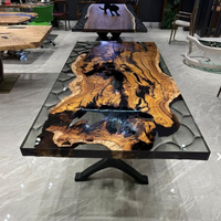 Table de salle à manger en bois de noyer massif, table de café en résine époxy, table de restaurant, table de rivière, vente directe d'usine MOREDESIGN