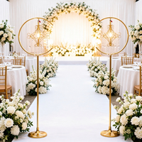 Support de lumière LED doré réglable en hauteur, personnalisé, pour mariage, salle de réception, hôtel, restaurants, événements d'anniversaire, décoration de bar