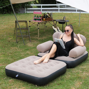 Inflatable <b>Sofa</b> Bed 198x70x20cm Thickened PVC Portable Outdoor Lounge Chair Adult Use - Product Image 1