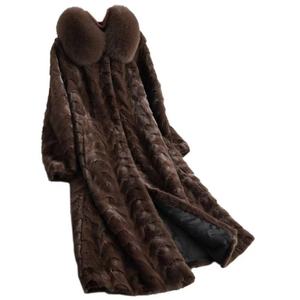 <span class=keywords><strong>Cappotto</strong></span> <span class=keywords><strong>Lungo</strong></span> da Donna alla Moda in <span class=keywords><strong>Visone</strong></span> con Collo in Pelliccia di Volpe Caldo e Confortevole - Product Image 1