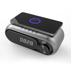新产品便携式显示屏温度计无线快速充电站卡，带蓝牙和电话调频视频