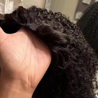 Perruque mi-tête 3-en-1 bouclée 4C avec cordon de serrage, sans colle, sans bandeau, en cheveux humains, idéale pour les débutantes