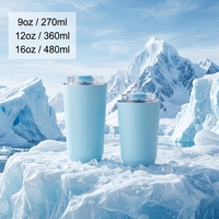 Gobelet isotherme réutilisable en acier inoxydable, anti-fuite, pour café, thé glacé, bière, boissons chaudes ou froides, avec couvercle