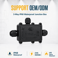 Boîtier de jonction étanche Greenway M686-3C 3 voies IP68 Connecteur PC Certifié ETL CE UKCA CB RoHS pour éclairage extérieur et sécurité solaire