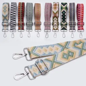 2023 hot selling thin printed Cotton shoulder strap custom bag straps colorful crossbody bag strap adjustable bag belt