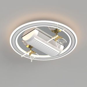 Cổ Điển Khu Dân Cư Thay Đổi Độ Sáng DC Động Cơ Thông Gió De Teto Trang Trí Điều Khiển Từ Xa Acrylic Ánh Sáng LED Quạt Trần - Product Image 6