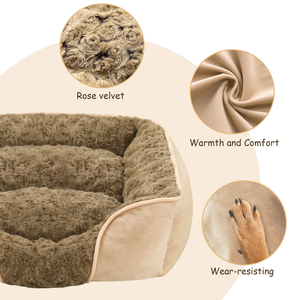 Lit pour animaux de compagnie en velours rose de luxe, orthopédique, fabrication sur mesure, confortable, chaud pour l'hiver, pour chien, coton pp - Product Image 2