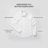 Chemise habillée pour homme en coton mercerisé brillant et tissé haute densité (60 % coton, 40 % polyester) avec logo personnalisé – Fournisseur en gros
