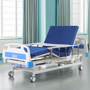 Трехроликовая механическая больничная кровать с ограждением из алюминиевого сплава, 1900x900 мм, регулировка угла наклона спинки 0-80°, регулируемые опоры для больничных палат - Product Image 1