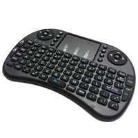 Keyboard Lipat Nirkabel Mini Portabel 2.4G dengan Lampu Latar Warna Air Mouse I8 dengan Antarmuka USB Keyboard Nirkabel untuk Android TV Box
