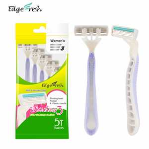 Индивидуальная упаковка, оптовая продажа, тройные лезвия, поворотный картридж для женщин, одноразовая бритва для бритья, популярная Бритва для тела - Product Image 1