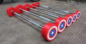 Chất lượng cao Đội Trưởng Mỹ PU cố định phòng tập thể dục thẳng cong miễn phí trọng lượng <span class=keywords><strong>Barbell</strong></span> - Product Image 3
