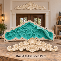 Moule de décoration de porte en résine Tietuo + noyau en silicone PU C296-G4, détail à bords vifs, fabricant de moules professionnel