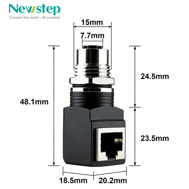 CE M12 8 Pin Brass Housing X Coded RJ45 Shielded IP67 Waterproof Industrial Ethernet Profinet Network Automation Connector