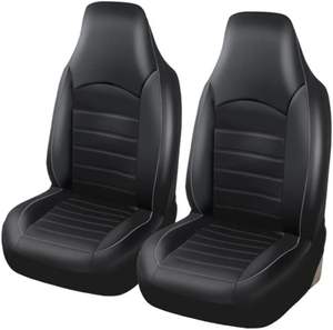 Fundas Clásicas Universales de Cuero PU para Asientos Delanteros de Coche, Cubierta para Asiento de Cubo <span class=keywords><strong>con</strong></span> Respaldo Alto, Apta para la Mayoría de Coches, Camiones, SUV o Furgonetas - Product Image 1