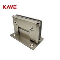 Charnières en laiton pour salle de bain, charnières de douche, collection de charnières biseautées en nickel brossé, charnière verre-contre-mur avec plaque de fixation intégrale