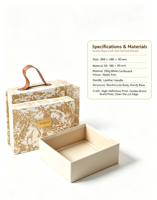 Boîte cadeau écologique réutilisable en riz et abricot, étiquette dorée, impression végétale, portable, fermeture magnétique, faite à la main pour les fêtes et les anniversaires