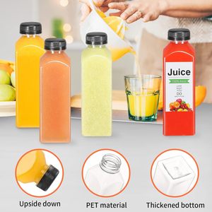 ขวดพลาสติกใสสำหรับบรรจุน้ำผลไม้ เกรดอาหาร ปลอดสาร BPA ขนาด 60 มล. 100 มล. 250 มล. 350 มล. 500 มล. 750 มล. 1000 มล. พร้อมฝาปิดป้องกันการงัดแงะ - Product Image 5
