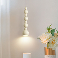Lampe à suspension longue en métal blanc de style français mi-millénaire, petite suspension de chevet élégante pour éclairage de chevet