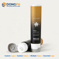 Tube souple en PE noir dégradé mat de 100 ml à double compartiment, vide et personnalisable, pour emballage cosmétique de lotion