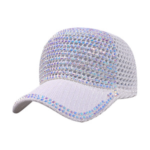 Màu Hồng Rhinestone lưới cap cho phụ nữ OEM Trucker Mũ mũ tùy chỉnh - Product Image 4
