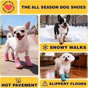 Bottes antidérapantes respirantes et écologiques pour chiens – Protections de <span class=keywords><strong>pattes</strong></span> pour pavés chauds, <span class=keywords><strong>neige</strong></span> hivernale et randonnée – Design moderne pour petits et moyens chiens - Product Image 3