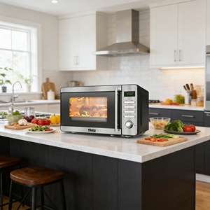 Horno <span class=keywords><strong>Microondas</strong></span> Digital <span class=keywords><strong>con</strong></span> <span class=keywords><strong>Grill</strong></span> y Freidora de Aire, Multifuncional, de Acero Inoxidable, Visible, para Comida Rápida - Product Image 2