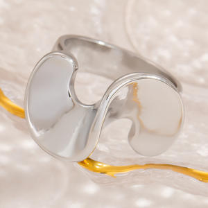 Geometric Titanium Steel <b>Ring</b> Irregular Heart Shape For Women Index Finger Gift Jewelry - Product Image 1