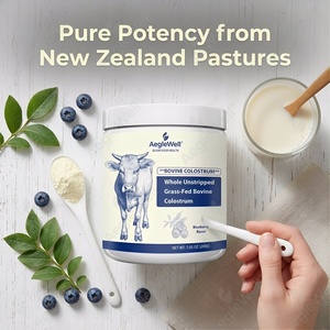 Poudre <span class=keywords><strong>de</strong></span> colostrum bovin nourri à l'herbe AegleWell, saveur myrtille entière non décortiquée, pot <span class=keywords><strong>de</strong></span> 200g - Product Image 3