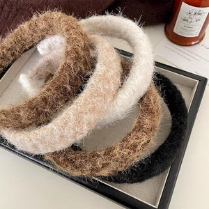 Nouveau bandeau large en peluche pour femmes, doux et uni, couleur unie - Product Image 6