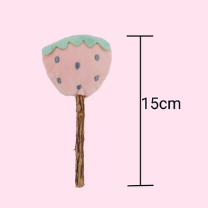 Commercio all'ingrosso di moda moderna Mutianliao bastoncini per la dentizione auto-divertenti giocattoli per gatti interattivi animali in peluche stile fragola legno - Product Image 6