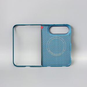 Funda para Teléfono V-K01 de Fibra de Aramida para iPhone, Carga Inalámbrica Magnética Dual, Cubierta Trasera Plegable Delgada - Product Image 3