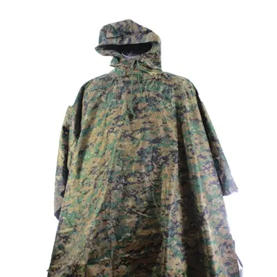 Xinxing lightweight 190T Polyester tactical Camouflage Waterproof Raincoat Outdoor Poncho
