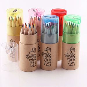 Crayons de couleur miniatures en bois naturel personnalisés pour l'école, lot de 12 crayons de couleur en tube - Product Image 2