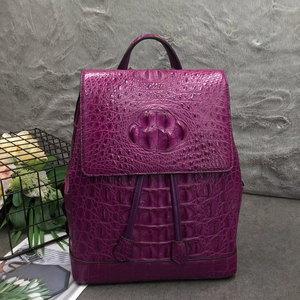 Sac à dos en cuir de luxe et tendance pour femme, grande capacité 10-25L, fermeture à cordon, design classique et doublure en cuir - Product Image 5