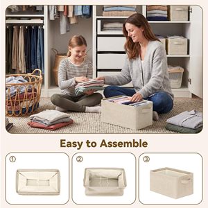 Custom Design Metal Frame <b>Linen</b> Closet Organizers Storage Bins Shelf Storage <b>Baskets</b> for Organizing Bedroom Wardrobe Organizer - Product Image 5