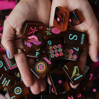 Jeu de Mahjong américain en acrylique gravé, série Tortoise Joy, très populaire, jeu de table, cadeau, divertissement pour adultes, jeu de casino