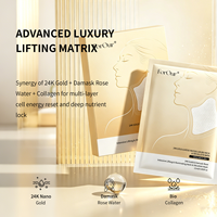 Masque pour le cou 24K Or & Rose, Infusion d'Or de Luxe OEM, Raffermissant de Précision, Liftant et Éclaircissant pour le Décolleté