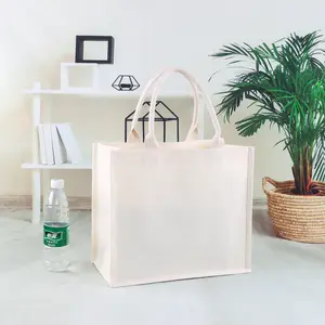 Ai-MICH A4 OEM Shopping Bag Custom Outdoor Fashion Beach Bag Grocery Bag Canvas Custom Tote with Rope Handle Promotional