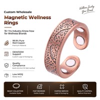 Cincin Tembaga Magnetik 99,9% Murni yang Dapat Disesuaikan dengan Pola Pohon Kehidupan Celtic untuk Kesehatan