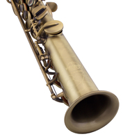 Saxophone soprano droit en Si bémol en laiton avec gravures manuelles, modèle TSSS-650L de la marque TaiShan, finition bronze antique à pois